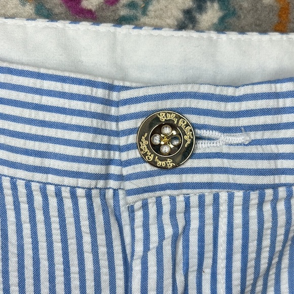 Lilly Pulitzer Buttercup Seersucker Scalloped Short Size 4 - Picture 8 of 16